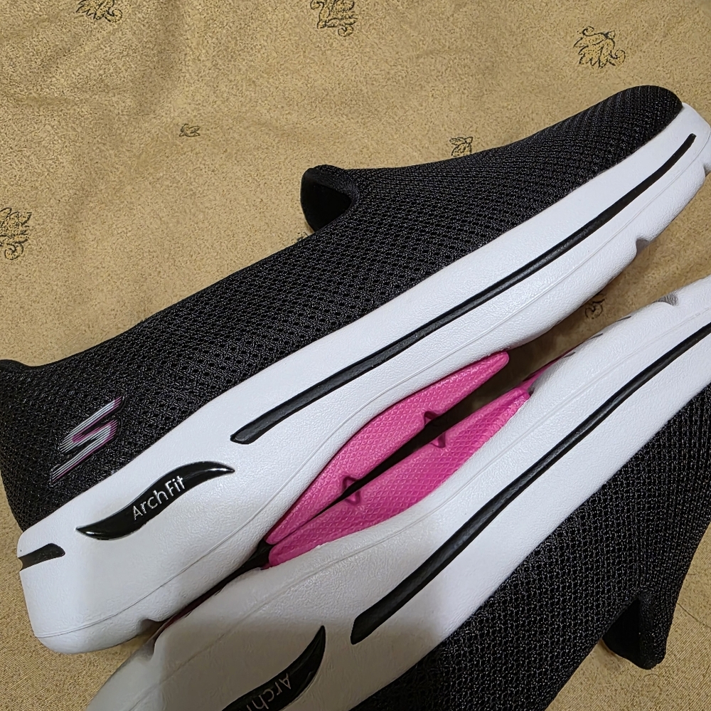 Skechers  Go WALK, Black Slip-On Sneakers - Picture 7 of 13
